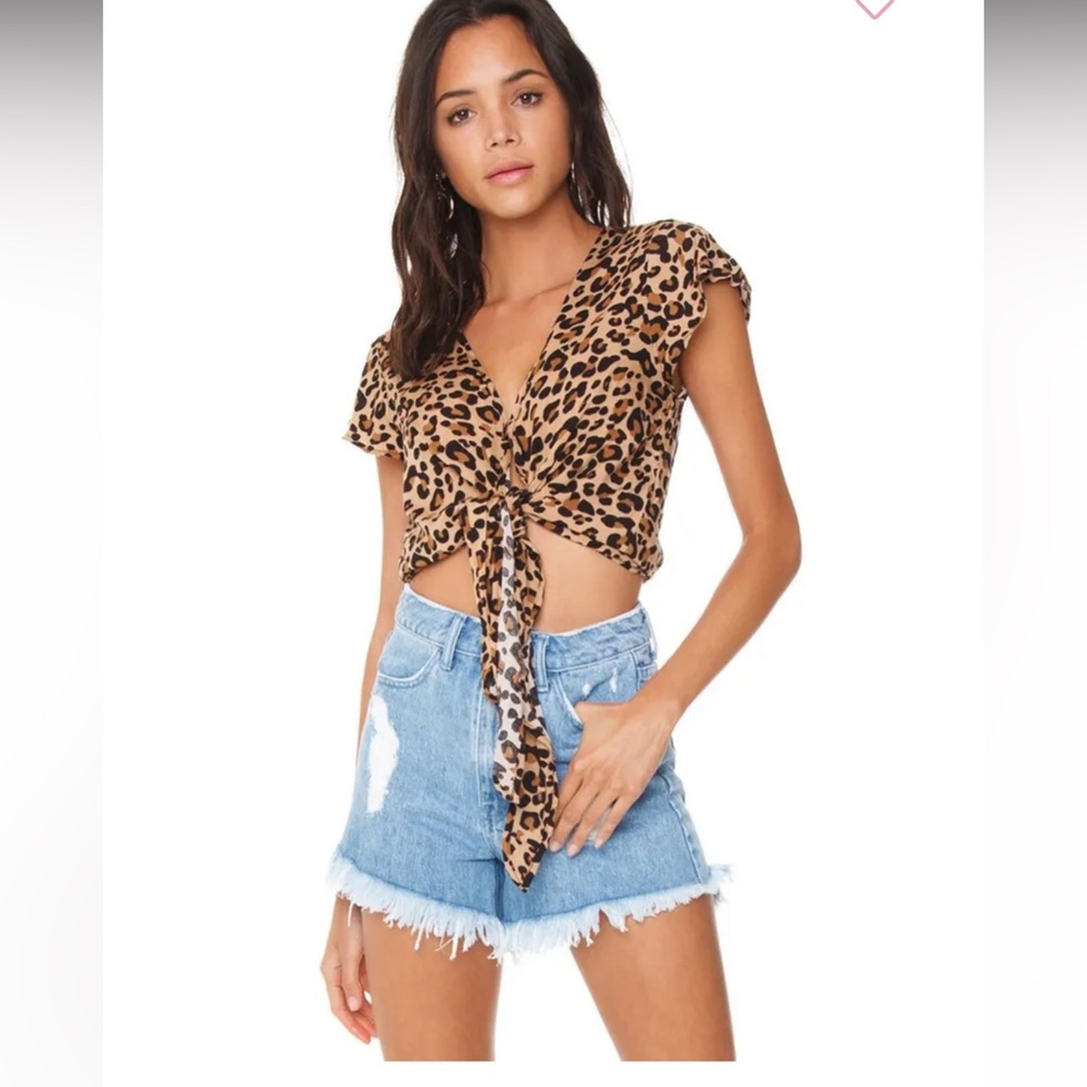 NWT XIX palms leopard shirt